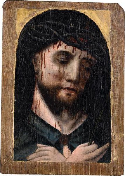 Christ As The Man Of Sorrows Oil Painting by Jan de Beer