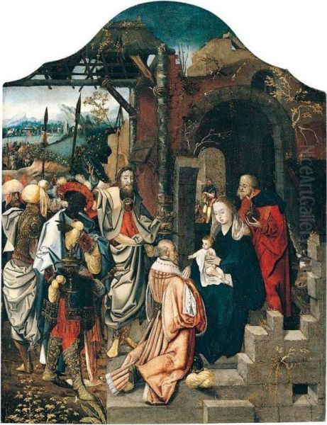 The Adoration Of The Magi Oil Painting by Jan de Beer