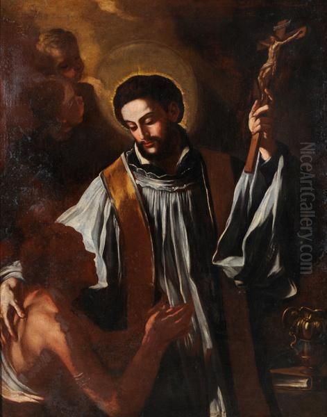 San Luigi Gonzaga Oil Painting by Antonio De Bellis