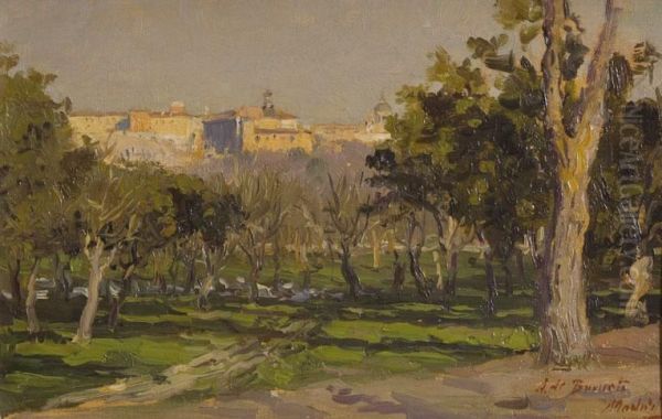 Vista De Madrid Oil Painting by Aureliano De Beruete