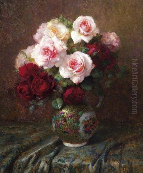 Roses Oil Painting by Pascal De Beucker