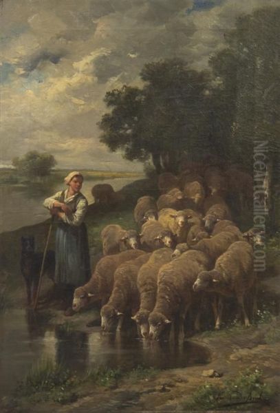 The Shepherdess Oil Painting by Franz De Beul