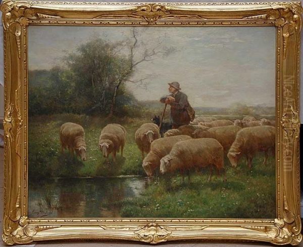 The Shepherd And His Sheep Oil Painting by Laurent De Beul