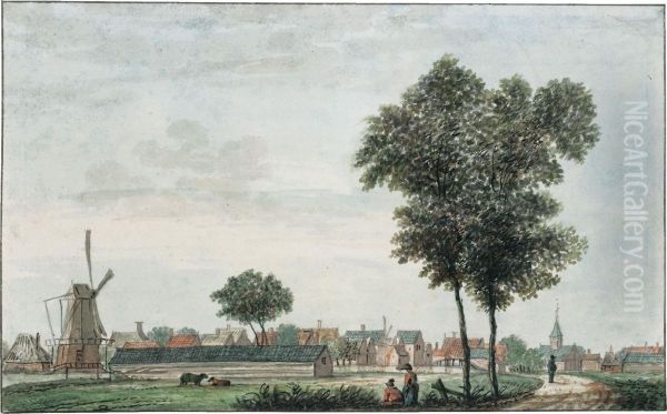 View Of Oostenbuurt Oil Painting by Jan De Beyer