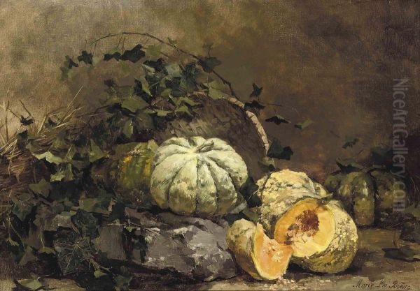 Gourds Oil Painting by Marie De Bievre