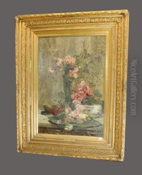 Fleurs Oil Painting by Marie De Bievre