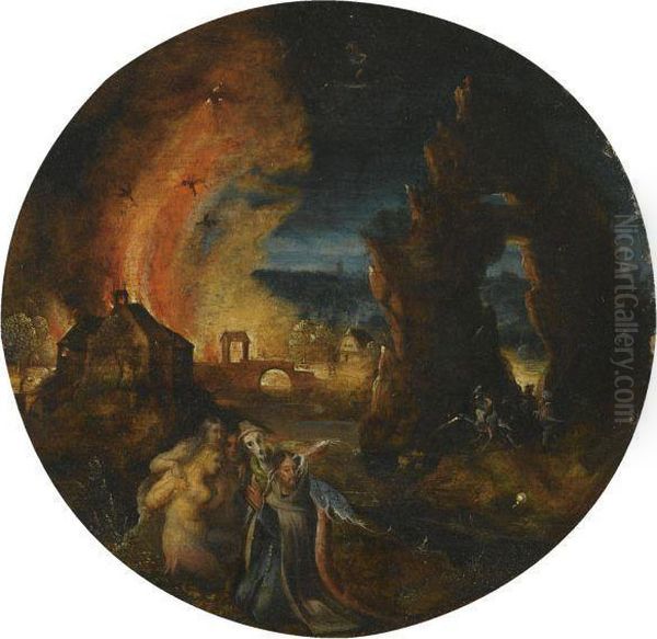 The Temptation Of Saint Anthony Oil Painting by Herri met de Bles