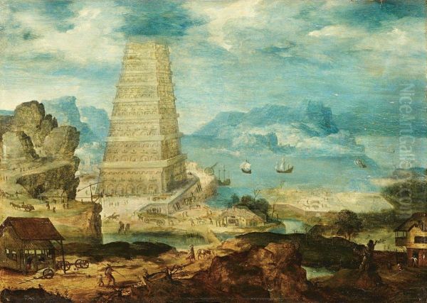 Turmbau Zu Babel Oil Painting by Herri met de Bles