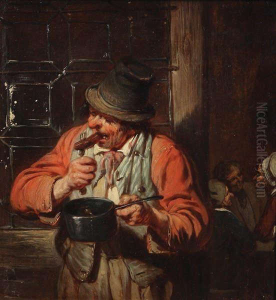 De Worsteneter Aan De Herberg Oil Painting by Eugene Francois De Block