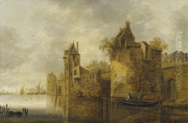 A River Landscape Oil Painting by Pieter de Bloot