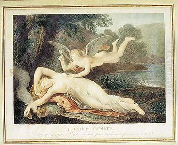 Psyche Et L'amour / Venus Et Le Jeune Ascagne Oil Painting by Charles Boulanger de Boisfremont