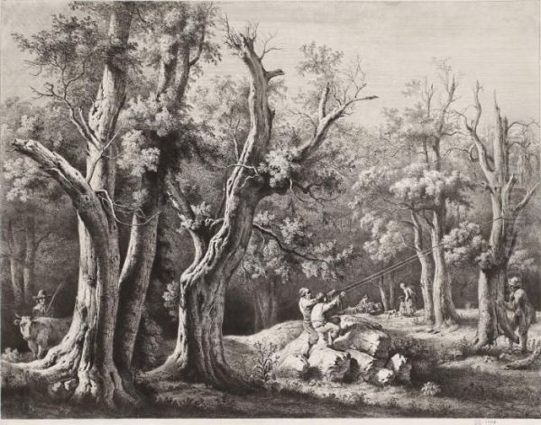 La Grande Foret (holzfaller) Oil Painting by Jean-Jacques De Boissieu