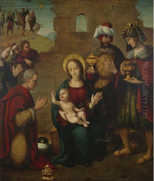 Adoration Of The Magi Oil Painting by Juan de Borgona