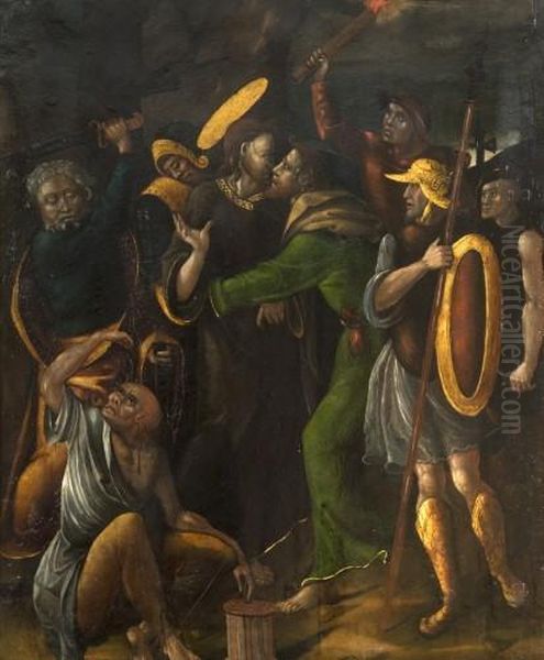 Le Baiser De Judas Oil Painting by Juan de Borgona