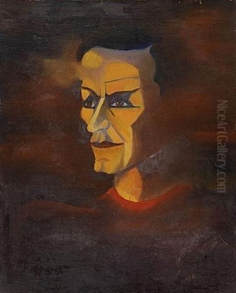 Portrait D'antonin Artaud Oil Painting by Jean De Bosschere