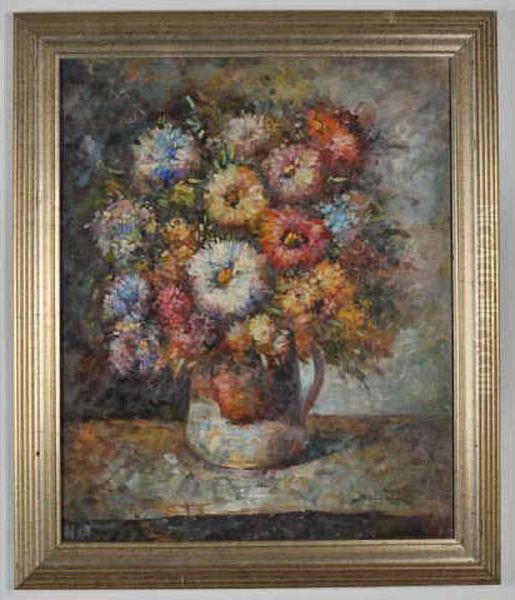 Bouquet De Fleurs Oil Painting by Jean, Bourges De Boucher