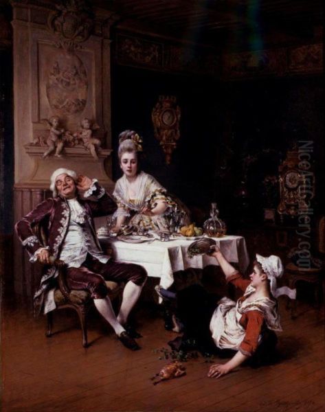 The Lost Supper Oil Painting by Adrien de Boucherville