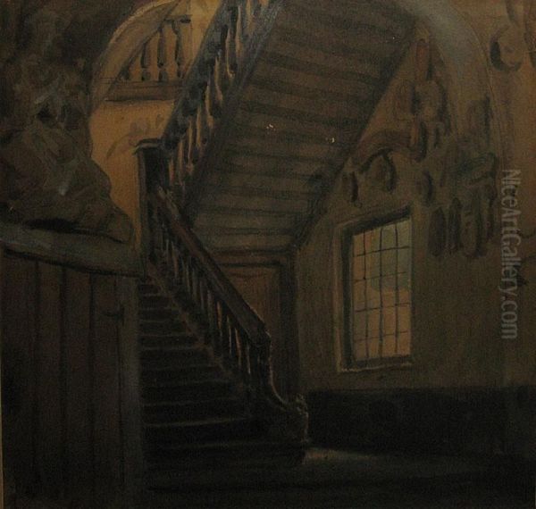 Interieur D'une Maison De Maitre Oil Painting by Henri De Braeckeleer