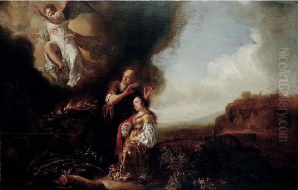 The Sacrifice Of Manoah Oil Painting by Salomon de Bray