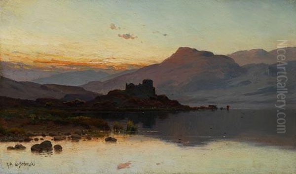 Blick Auf Doune Castle In Schottland Oil Painting by Alfred de Breanski