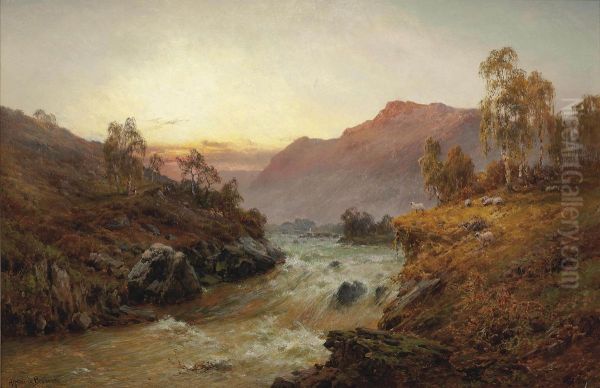 Falls Of Leney Oil Painting by Alfred de Breanski