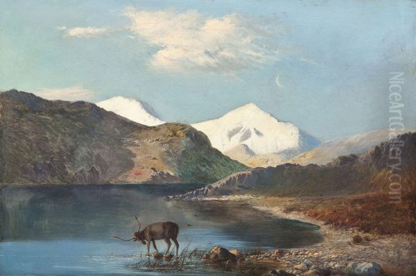 Gebirgssee In Schottland Oil Painting by Alfred de Breanski