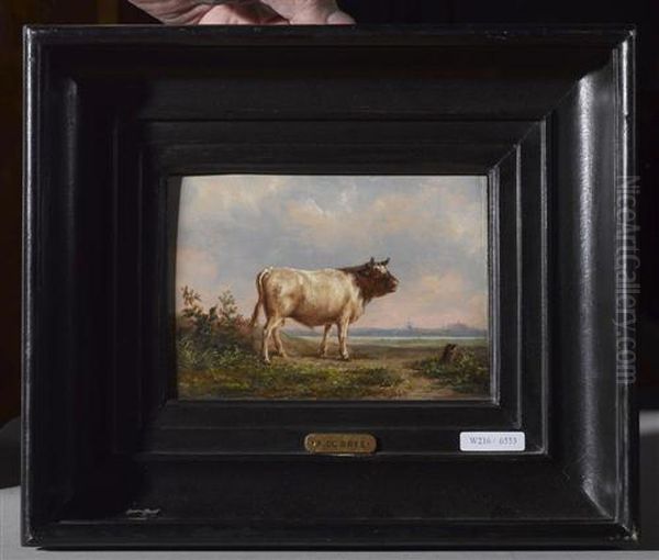 Stier In Der Landschaft. Oil Painting by Anthony De Bree