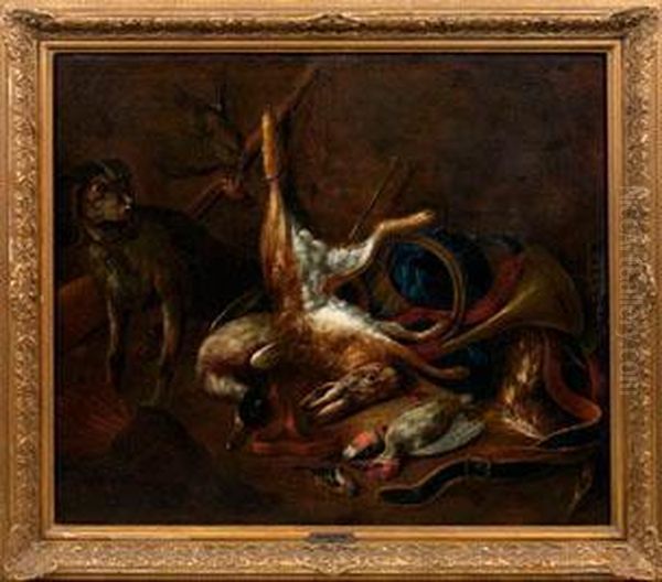 Groses Jagdstillleben Mit Hase Und Wildvogeln Oil Painting by Bernaert De Bridt