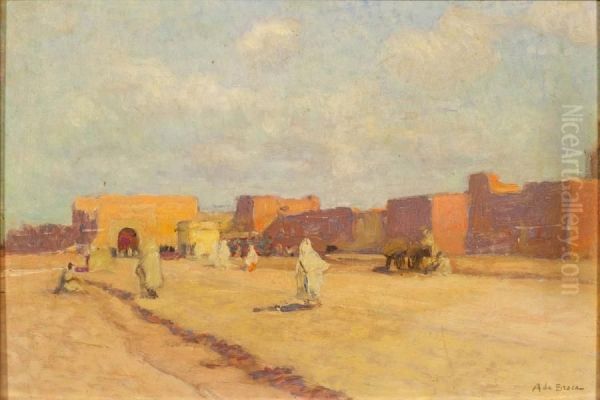 Les Remparts De Marrakech Oil Painting by Alexis Louis De Broca