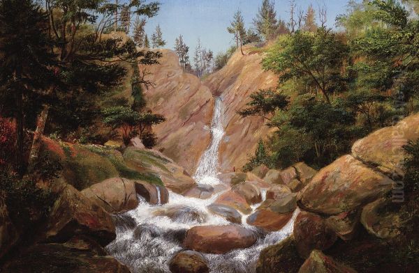 Waterfall Oil Painting by Charles DeWolf Brownell