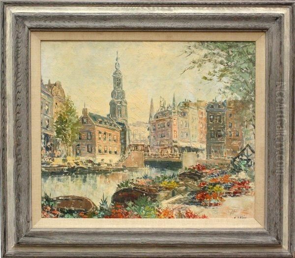 European City Scene Oil Painting by Cornelis De Bruin