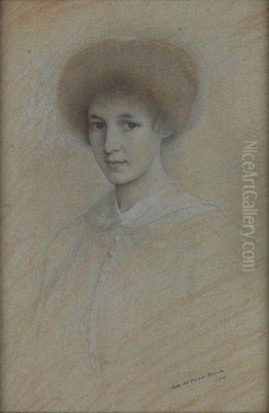 Portrait Of A Woman Oil Painting by George Forest De Brush