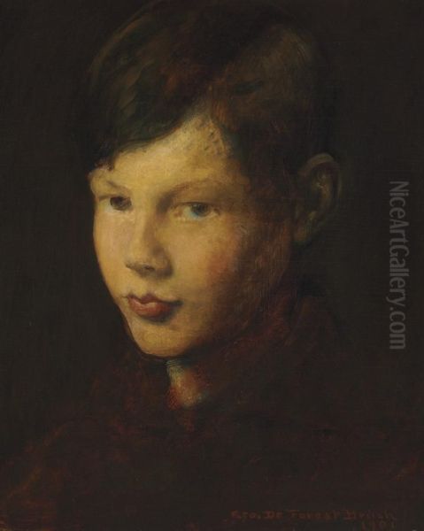 Portrait Of Gerome, The Artist's Son Oil Painting by George Forest De Brush