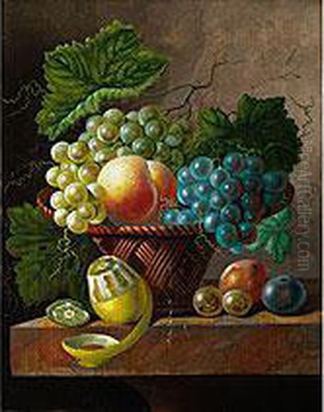 Fruchtestilleben Oil Painting by Cornelis Johannes De Bruyn