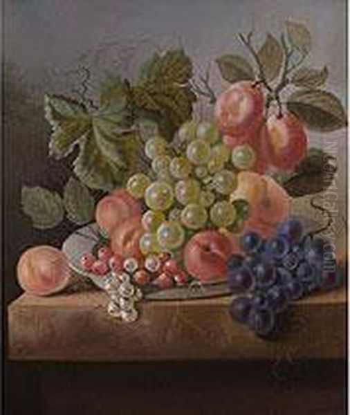 Fruchtestilleben Oil Painting by Cornelis Johannes De Bruyn