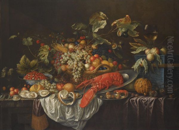 A Still Life Oil Painting by Cornelis De Bryer