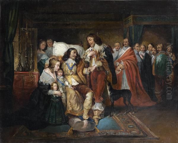 Les Derniers Moments De Louis Xiii Au Chateau Desaint-germain-en-laye Le 14 Mai 1643 Oil Painting by Henri De Caisne