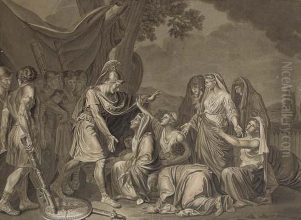 The Family Of Darius Before Alexander Oil Painting by Henri De Caisne