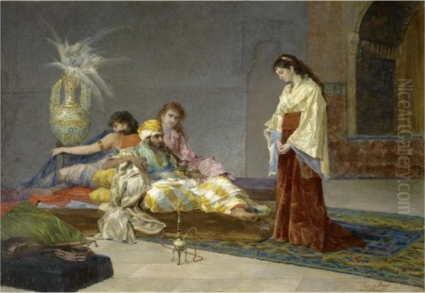 In The Harem Oil Painting by Jose De Cala Y Moya