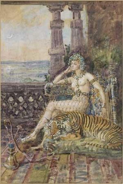 La Princesse Au Tigre Oil Painting by Horace de Callais