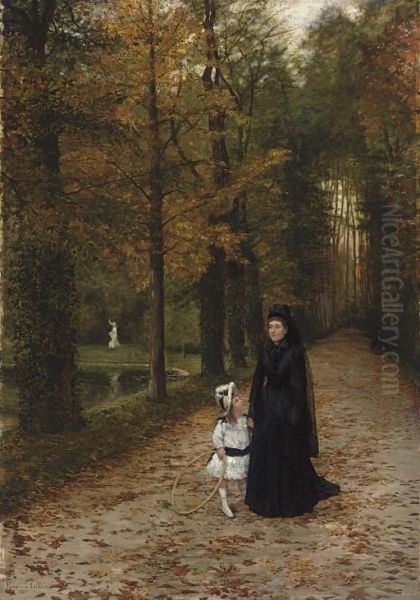 La Promenade Dans Le Parc Oil Painting by Horace de Callais