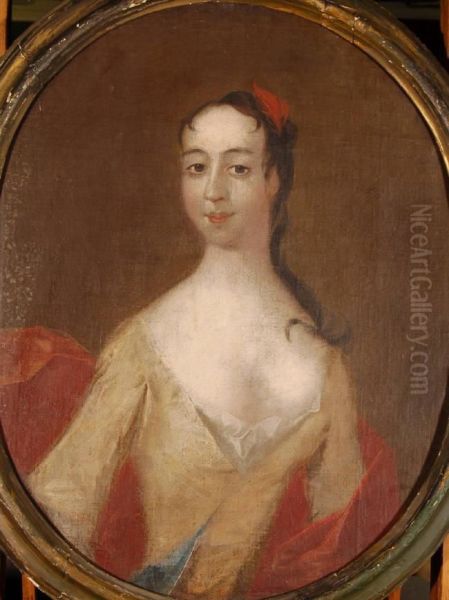 Half Length Portrait Of A Woman Oil Painting by Jose De Campeche