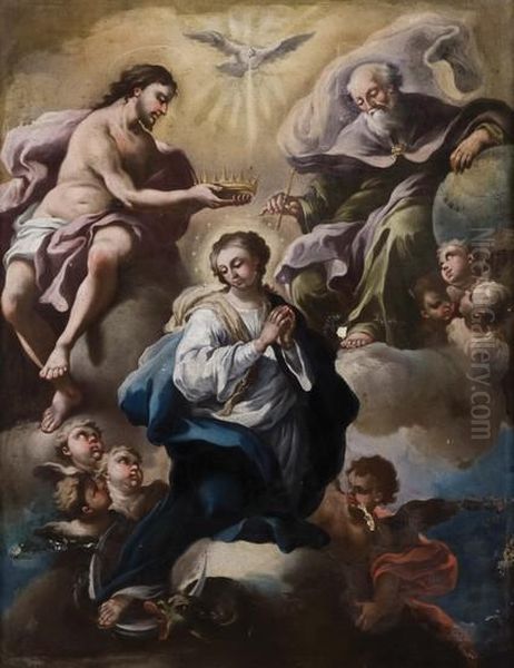 Immacolata Concezione Incoronata Dalla Trinita Oil Painting by Lorenzo Domenico De Caro