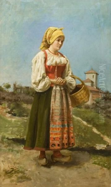 Campesina Nortena Oil Painting by Alfredo De Castro