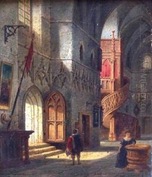 Sakristei Der Martini Kirche In Gent, Belgien Oil Painting by Emile Pierre J. De Cauwer