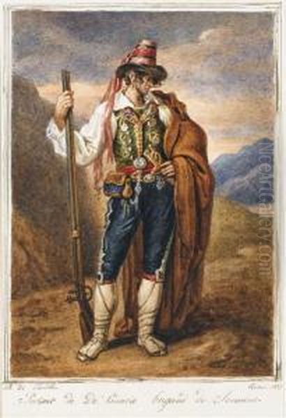 Portrait D'un Brigand Italien Oil Painting by Charles de Chatillon