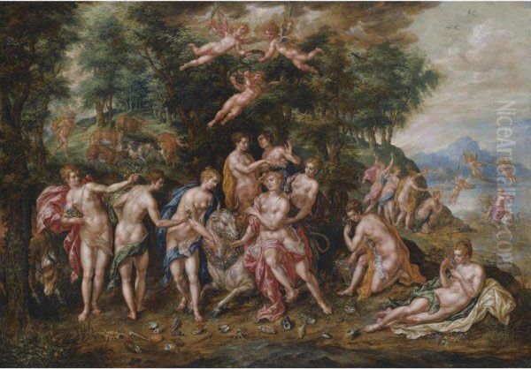 The Rape Of Europa Oil Painting by Hendrick De Clerck