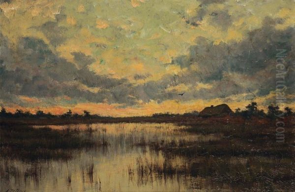 Paysage Oil Painting by Alphonse De Clercq