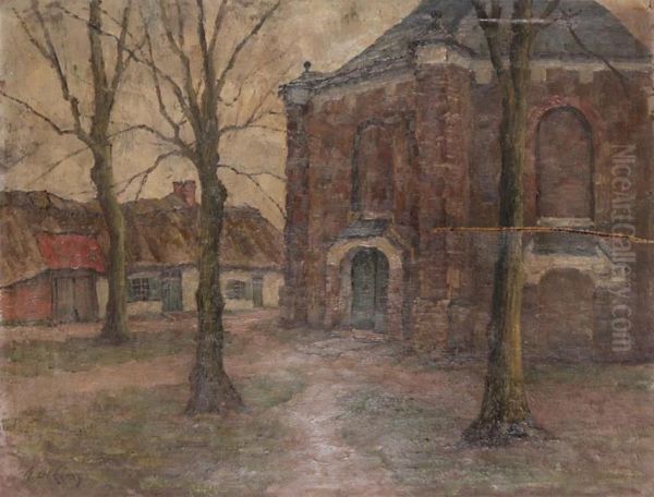 'd'oude Kapel (werbeeck)' Oil Painting by Alphonse De Clercq