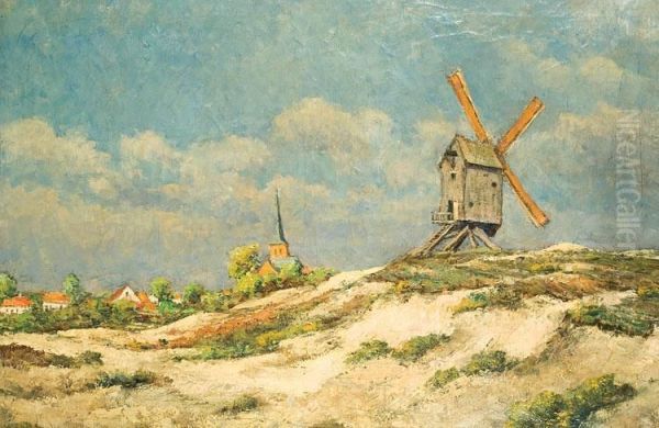 Moulin Dans La Bruyere Oil Painting by Alphonse De Clercq